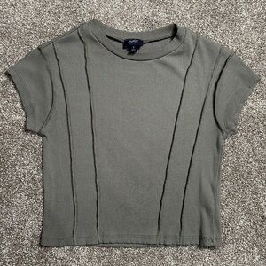 Daytrip Olive Ribbed Knit Top